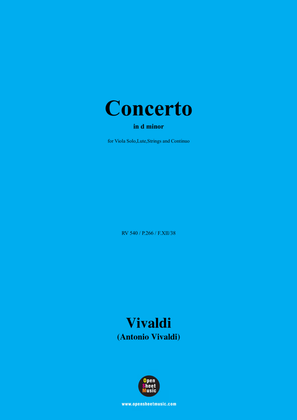 Book cover for Vivaldi-Concerto,for Viola Solo,Lute,Strings and Continuo