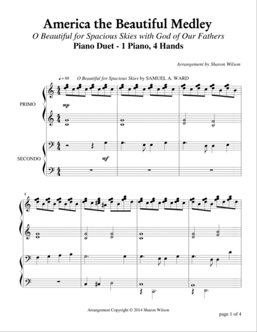 Celebrate America (A Collection of Five Patriotic Piano Duets for 1 Piano, 4 Hands)