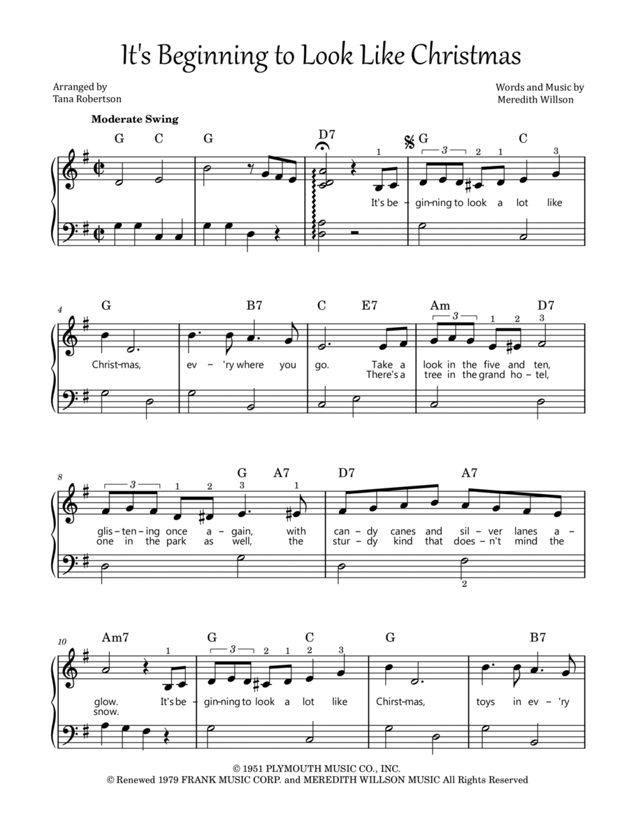 It's Beginning To Look Like Christmas Piano scores gallery preview page 1