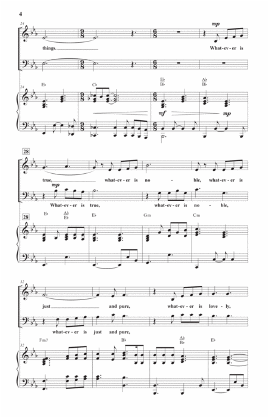 Think on These Things (SATB) 4-Part scores gallery preview page 4