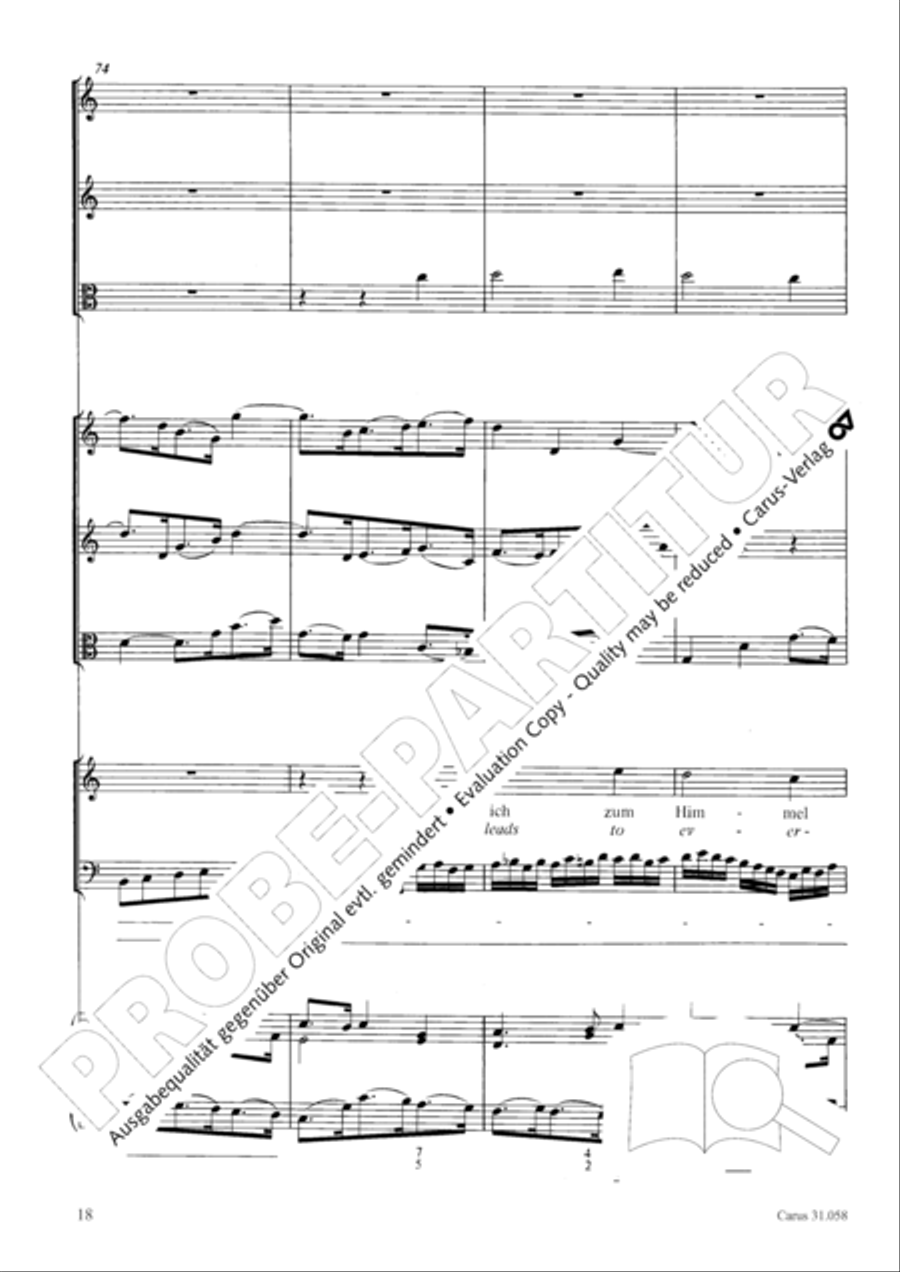 O God, what glut of care and pain (Ach Gott, wie manches Herzeleid) Orchestra scores gallery preview page 19