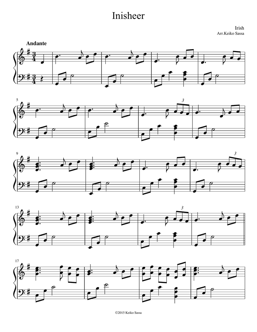 Inisheer Celtic Harp scores gallery preview page 1