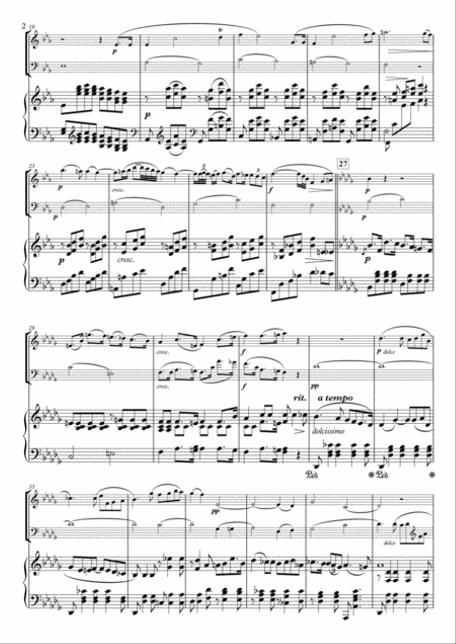 Adagio from Piano Trio, Op.31 for Flute, Clarinet & Piano Woodwind Duet scores gallery preview page 2