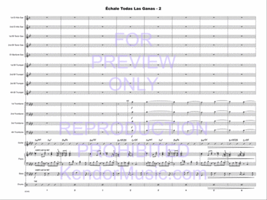 Echale Todas Las Ganas (Give It All You Got) Jazz Ensemble scores gallery preview page 32
