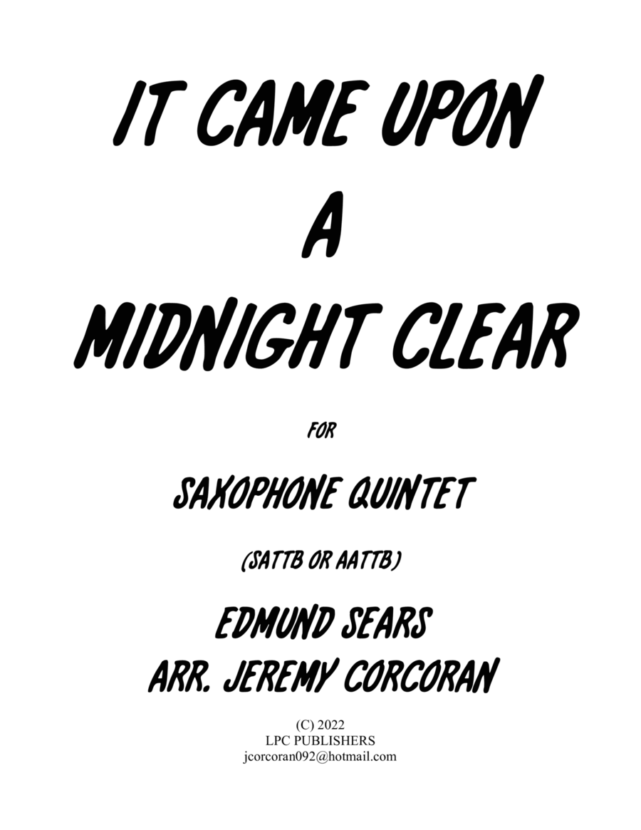 It Came Upon A Midnight Clear for Saxophone Quintet image number null