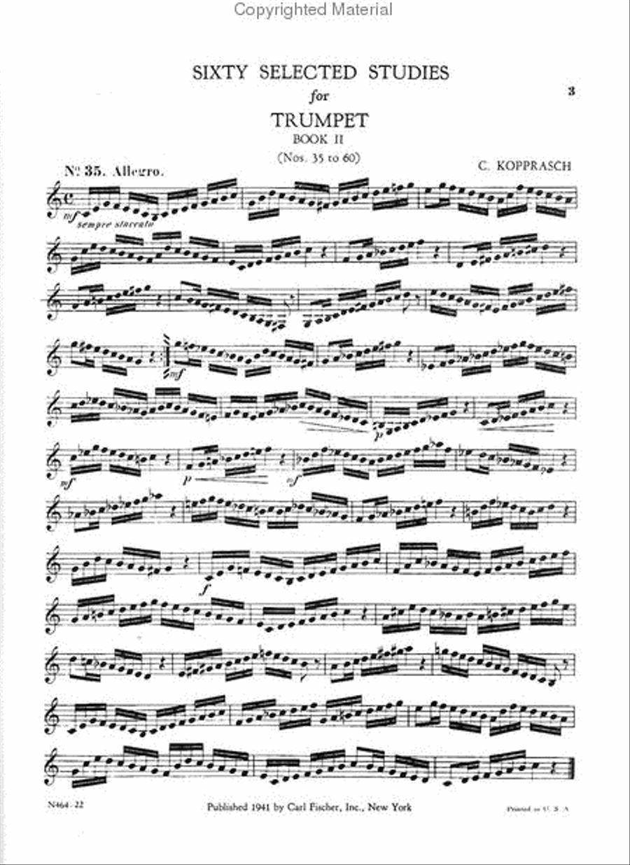 Sixty Selected Studies for Trumpet B-Flat Trumpet scores gallery preview page 2