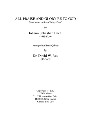 Book cover for All Praise and Glory Be To God (by Johann Sebastian Bach) for Brass Quintet