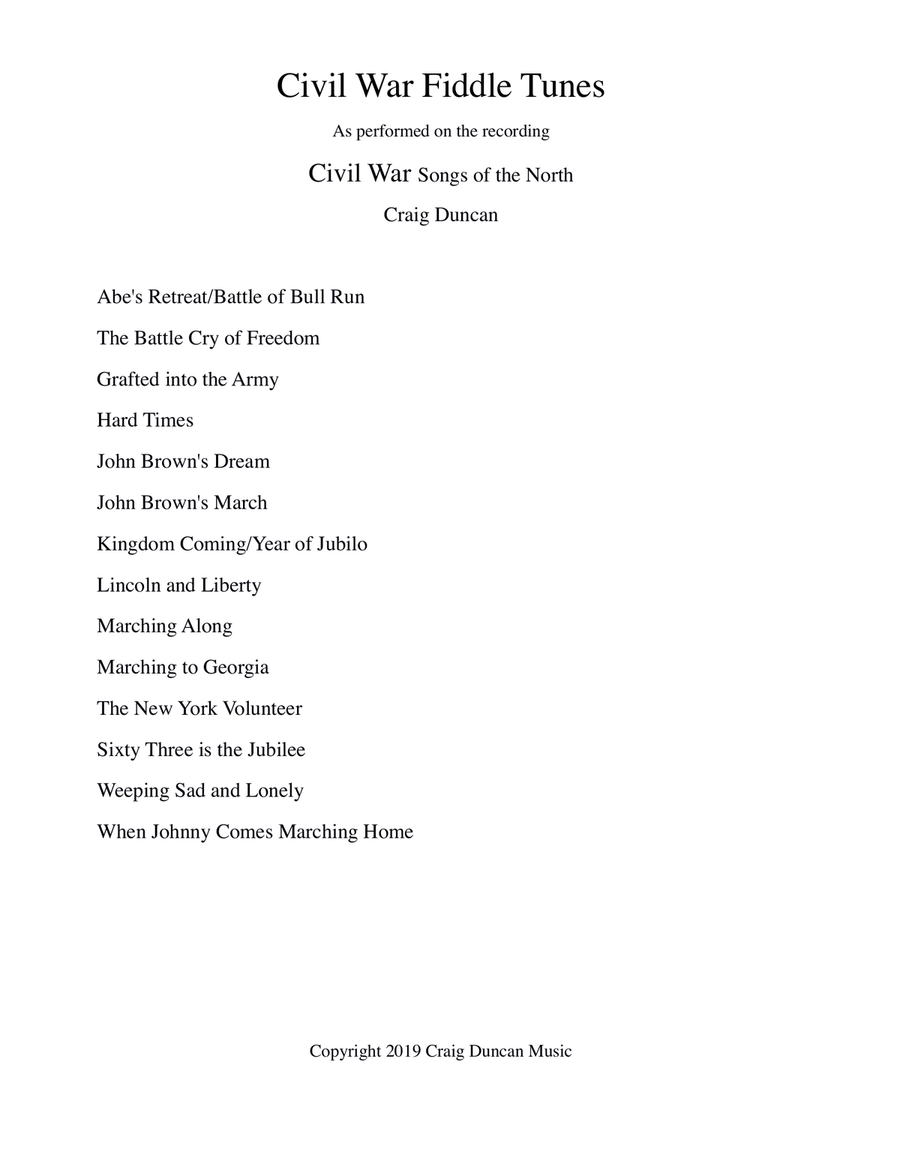 Civil War Fiddle Tunes - Songs of the North Small Ensemble scores gallery preview page 1