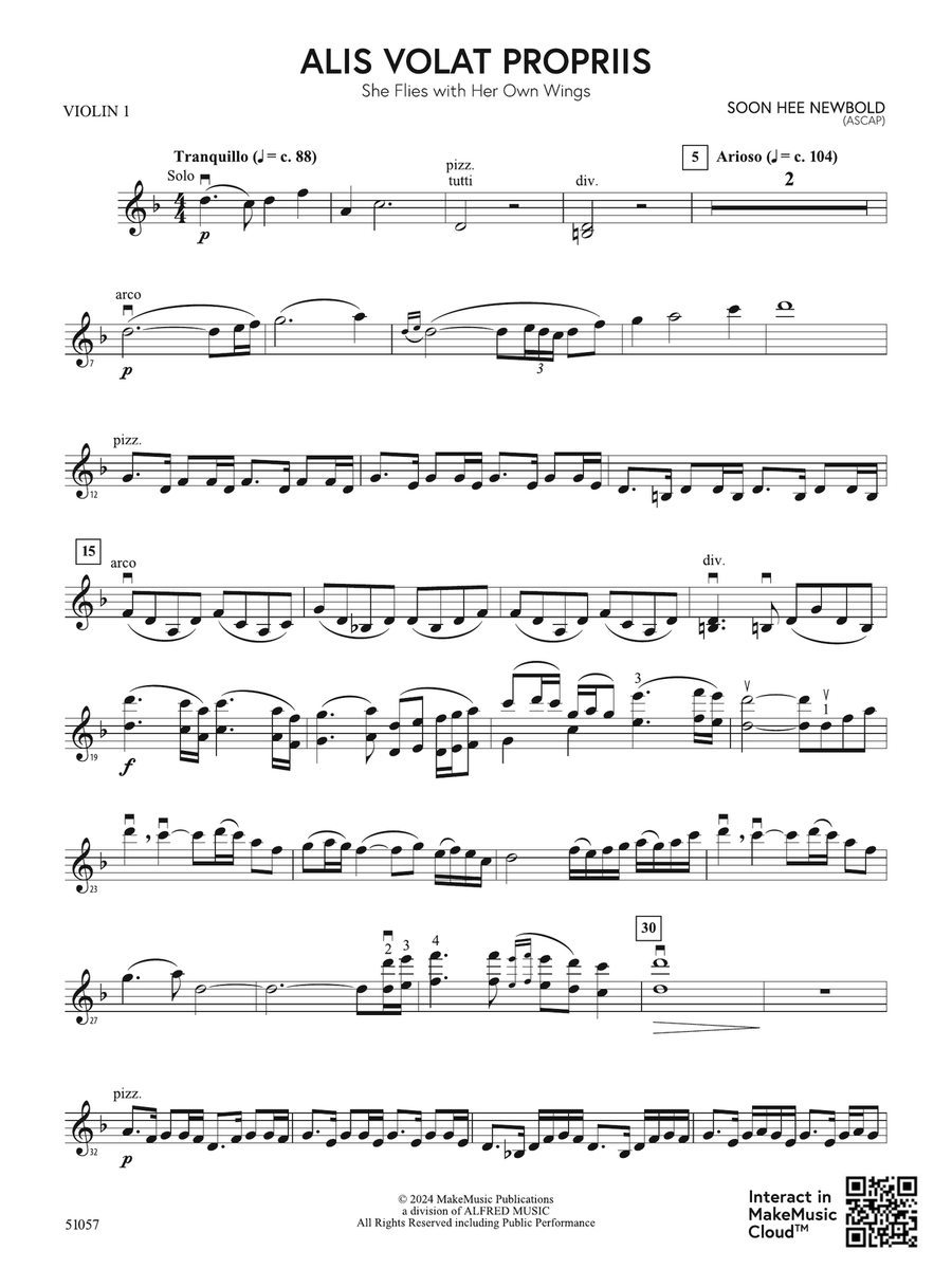 Alis Volat Propriis: 1st Violin