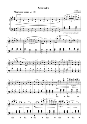 Chopin - Mazurka Op.24 Nr2 for piano solo