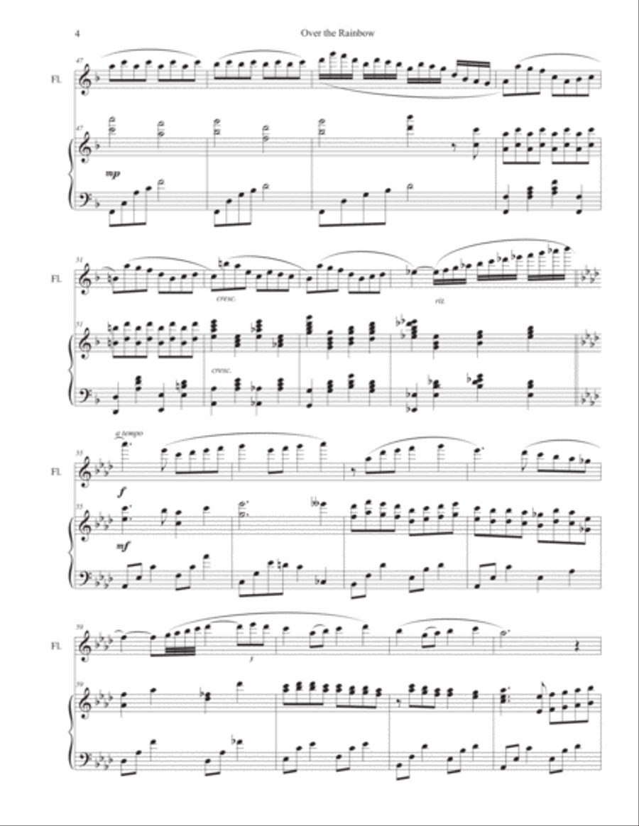 Over The Rainbow (from The Wizard Of Oz) Flute Solo scores gallery preview page 6