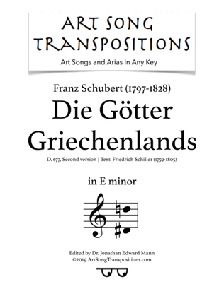 Die Götter Griechenlands, D. 677 (Second version, E minor)
