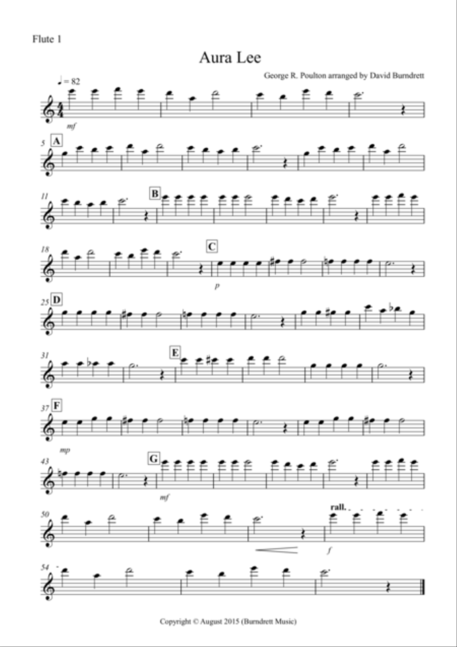 Aura Lee for Flute Trio Flute Solo scores gallery preview page 3