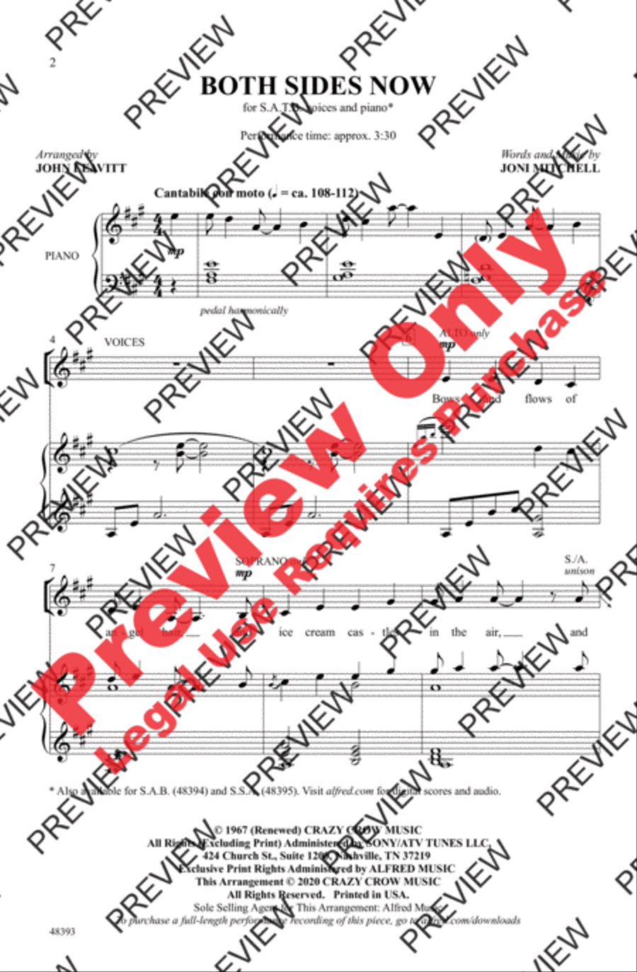 Both Sides Now 4-Part scores gallery preview page 2