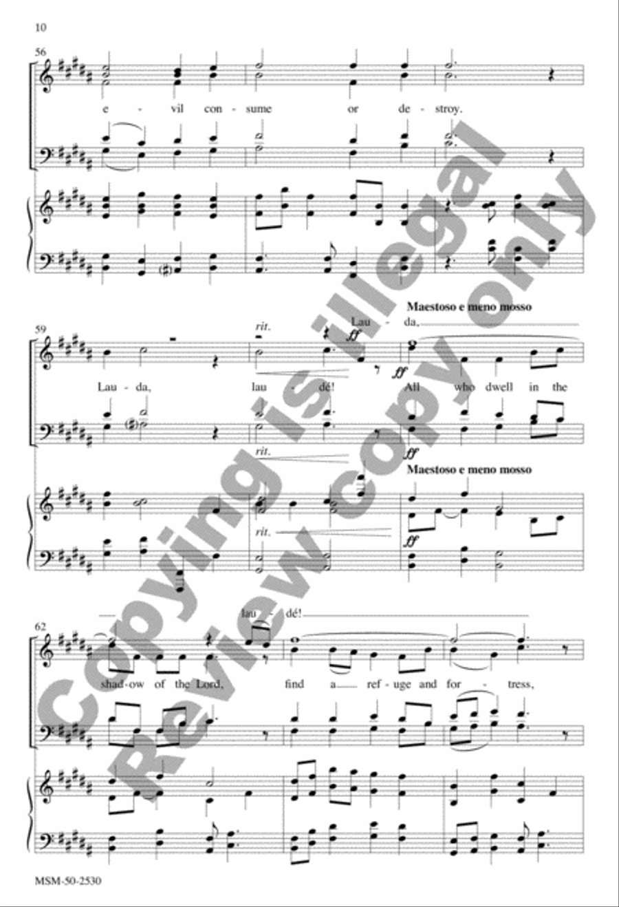 All Who Dwell in the Shadow of the Lord 4-Part scores gallery preview page 10
