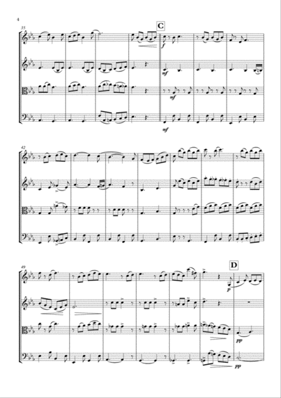 The Teddy Bears' Picnic - String Quartet String Quartet scores gallery preview page 4