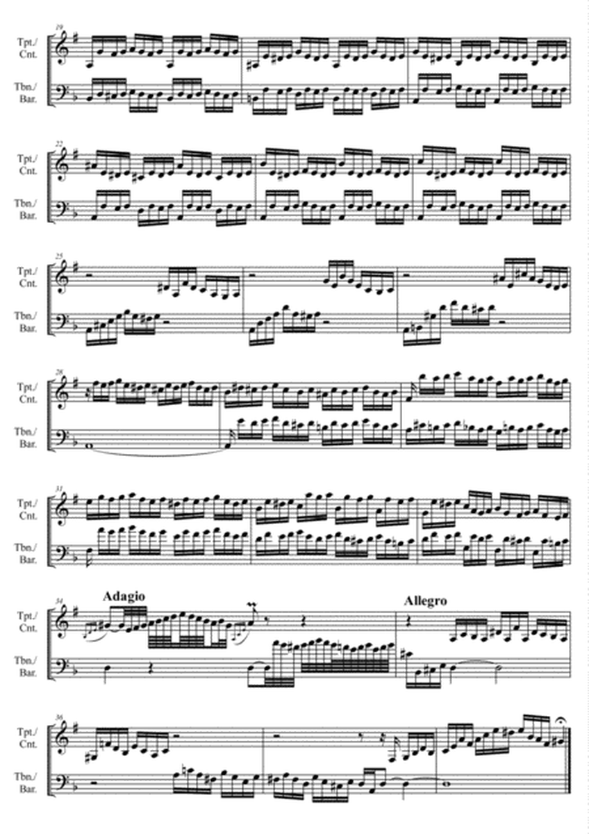 J. S. Bach - Prelude II c-moll, arr. for Trumpet (Cornet) & Trombone (Baritone) image number null