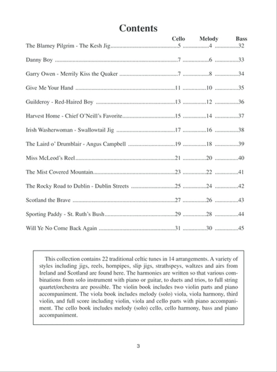 Celtic Fiddle Tunes for Solo and Ensemble - Cello, Bass Piano Accompaniment scores gallery preview page 4