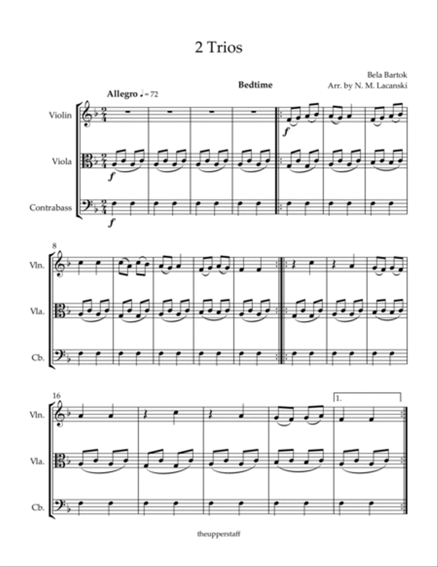 2 Trios Bedtime Menuetto 2 Trios Bedtime Menuetto String Trio scores gallery preview page 2