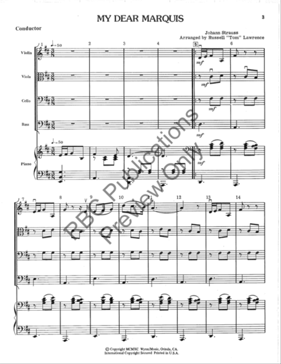 My Dear Marquis (Score) String Orchestra scores gallery preview page 3