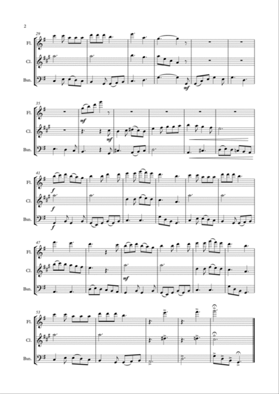 Nellie The Elephant Woodwind Trio scores gallery preview page 3