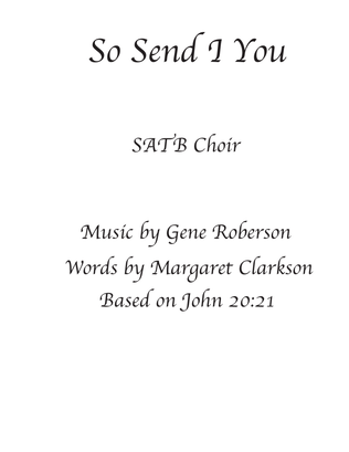 Book cover for So Send I You Choral SATB