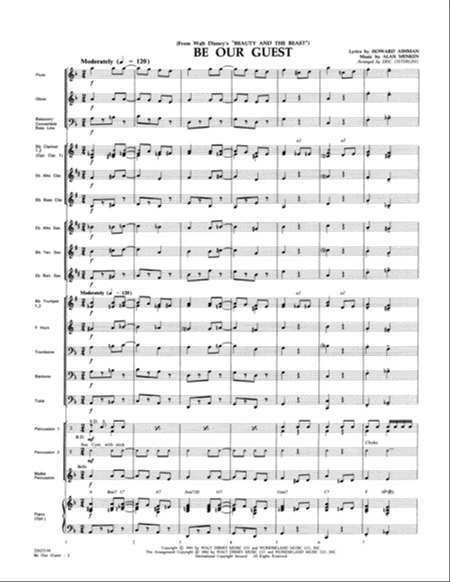 Be Our Guest (from Beauty And The Beast) (arr. Eric Osterling) - Full Score Concert Band scores gallery preview page 2