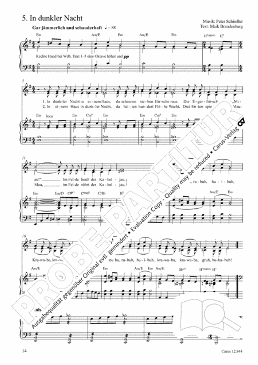 Gruselmonsterzaubersongs. Heft II Children's Choir scores gallery preview page 15
