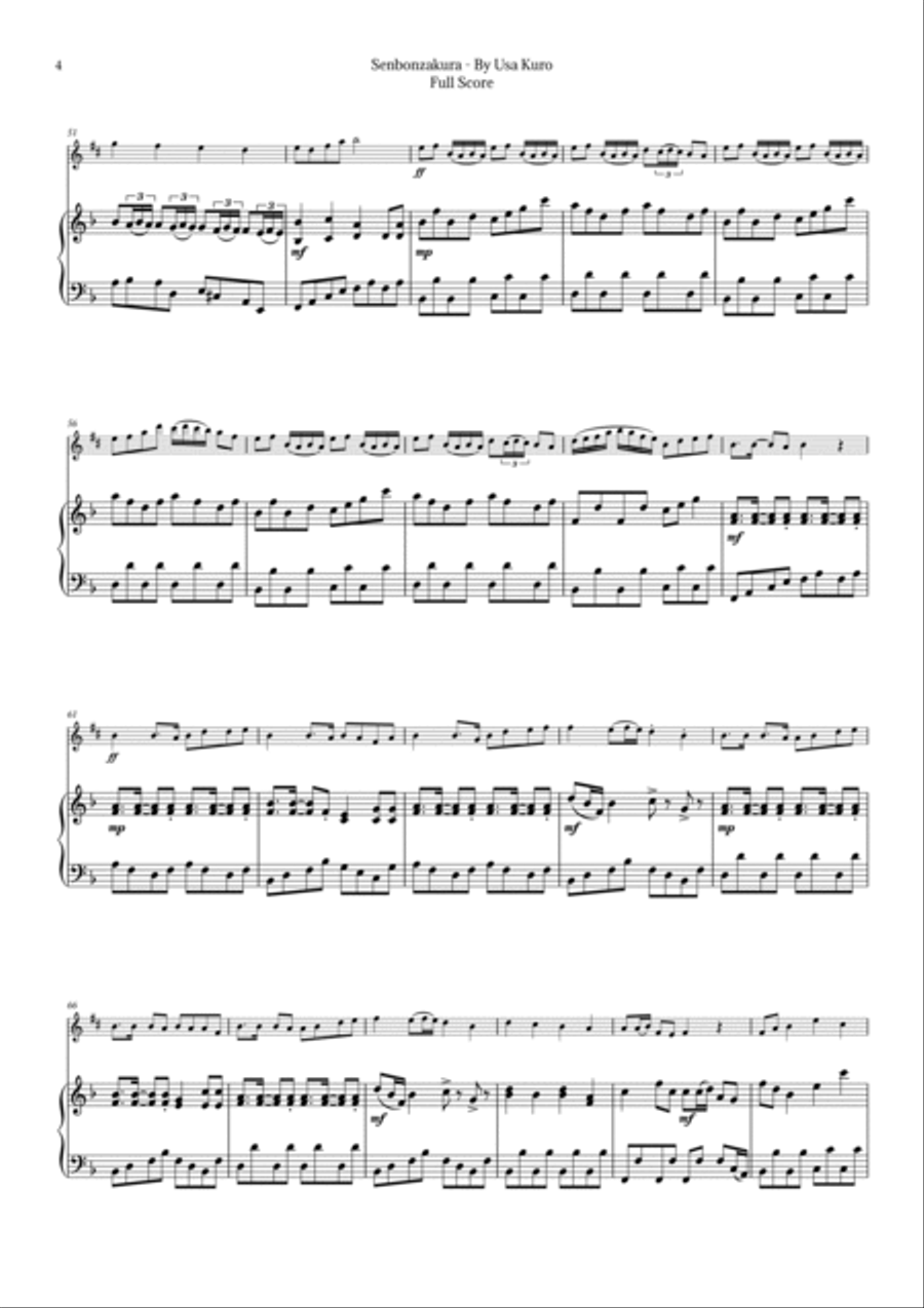 Senbonzakura Chamber Music scores gallery preview page 4