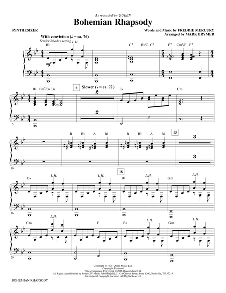 Bohemian Rhapsody (arr. Mark Brymer) - Synthesizer