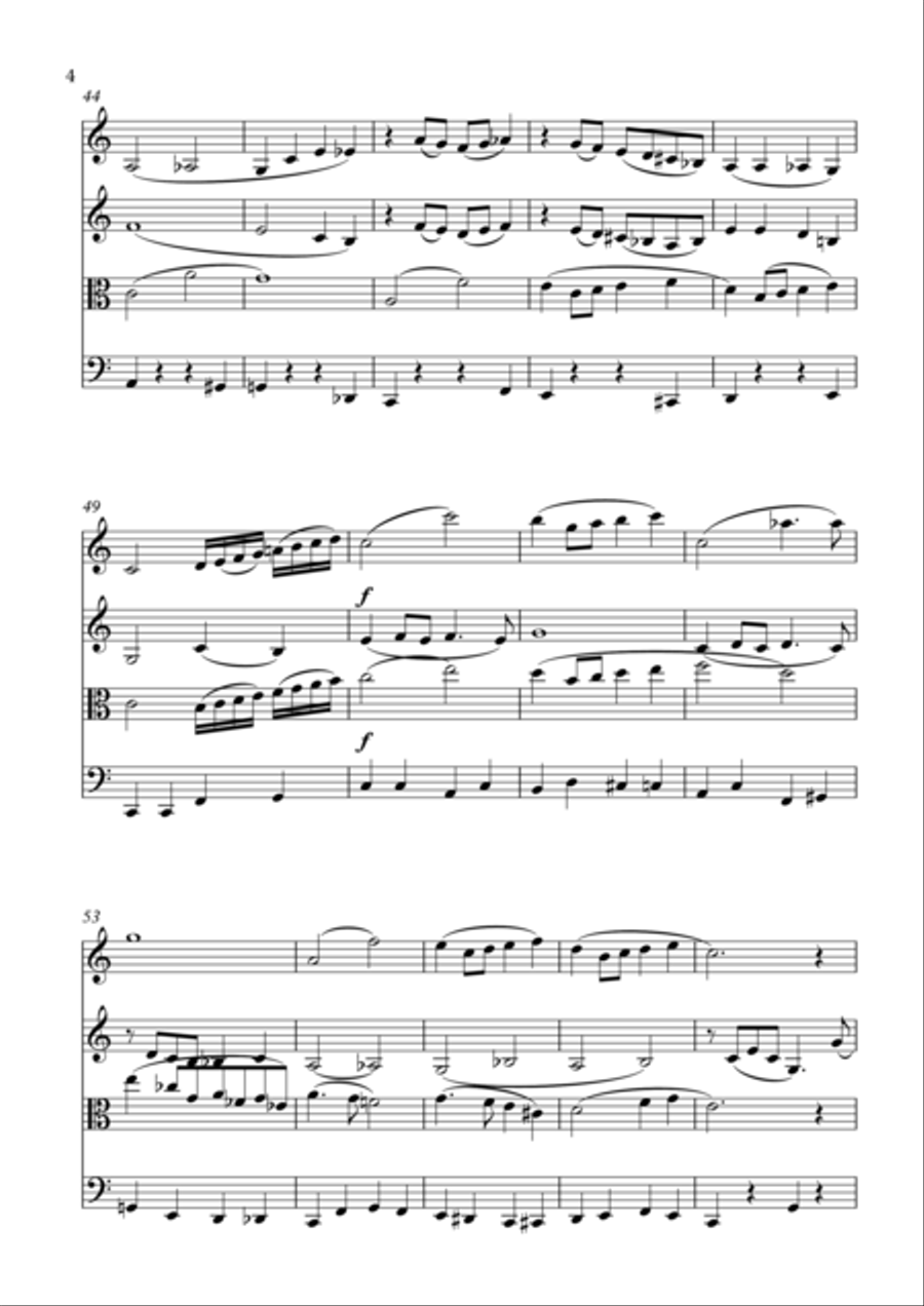 Over The Rainbow (from The Wizard Of Oz) String Quartet scores gallery preview page 4