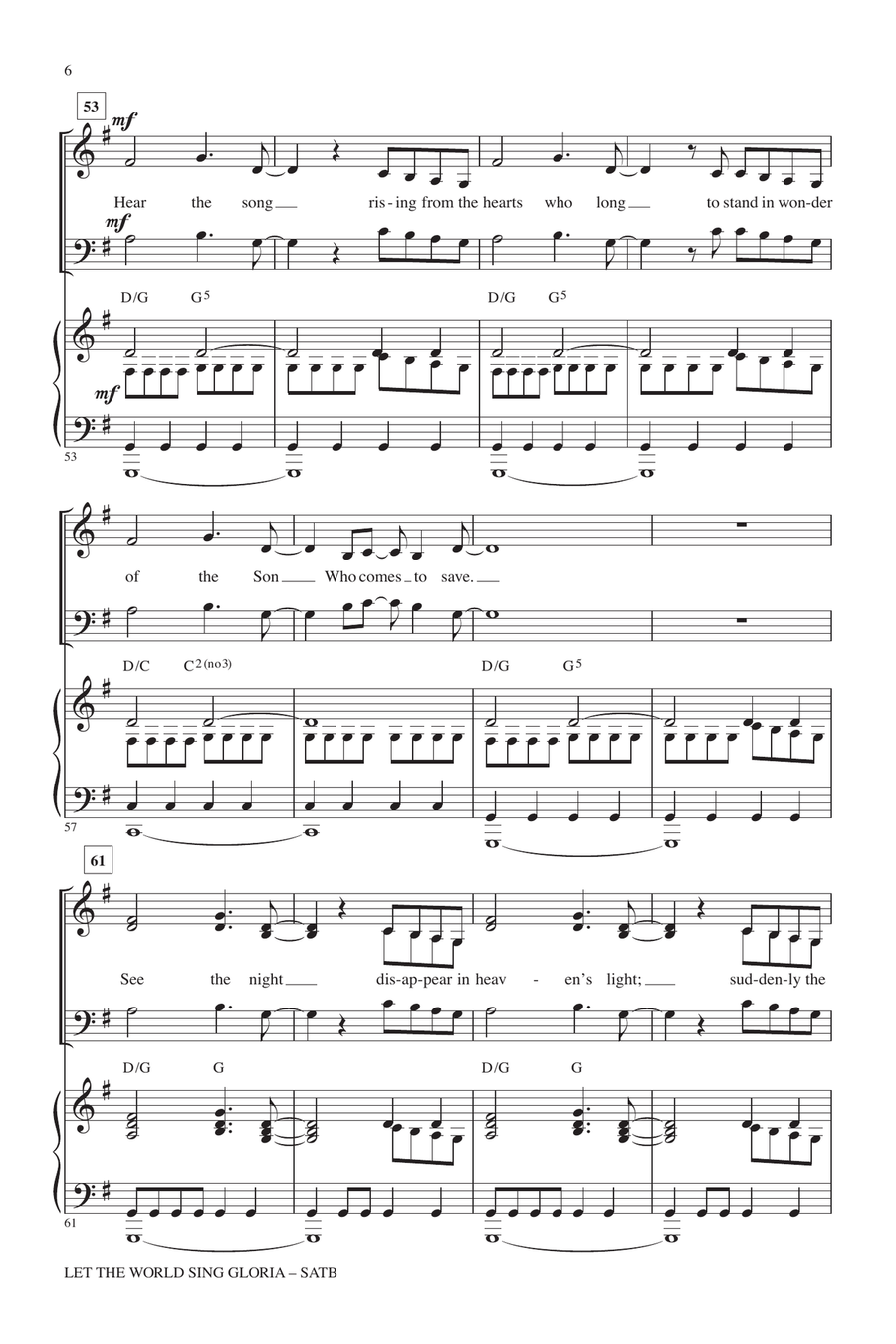 Let The World Sing Gloria 4-Part scores gallery preview page 5