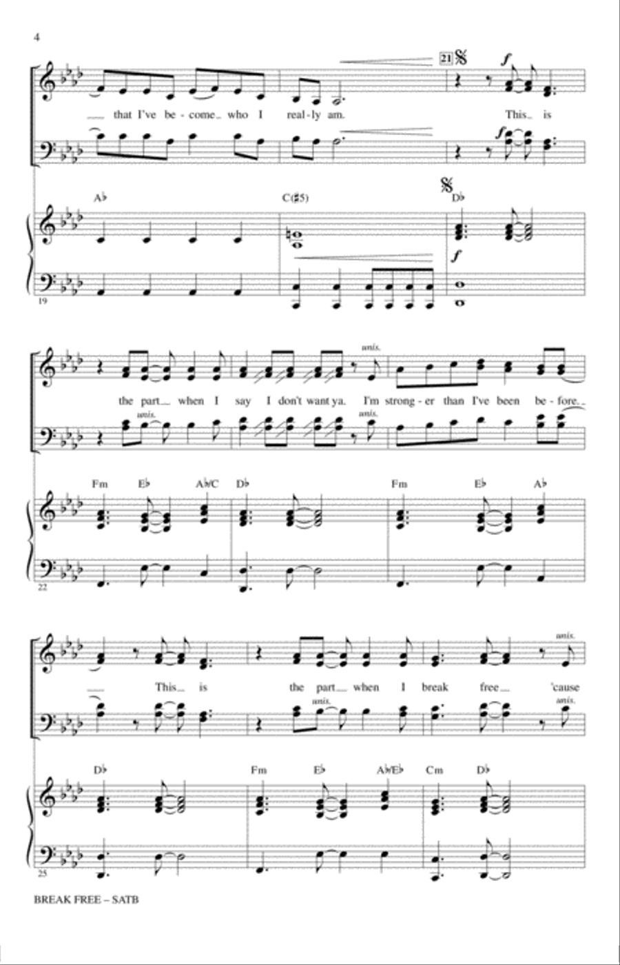 Break Free 4-Part scores gallery preview page 3