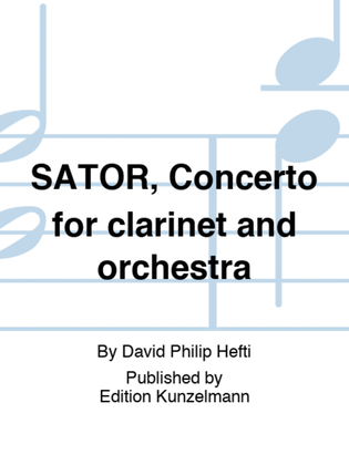 Book cover for SATOR, Concerto for clarinet and orchestra
