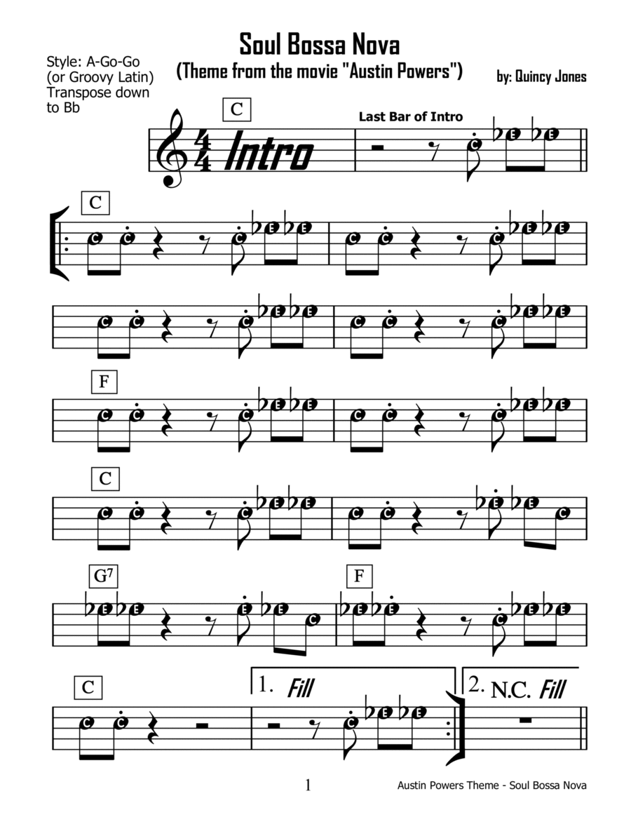 Soul Bossa Nova Easy Piano scores gallery preview page 1