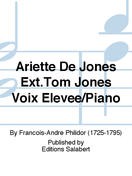 Ariette De Jones Ext.Tom Jones Voix Elevee/Piano