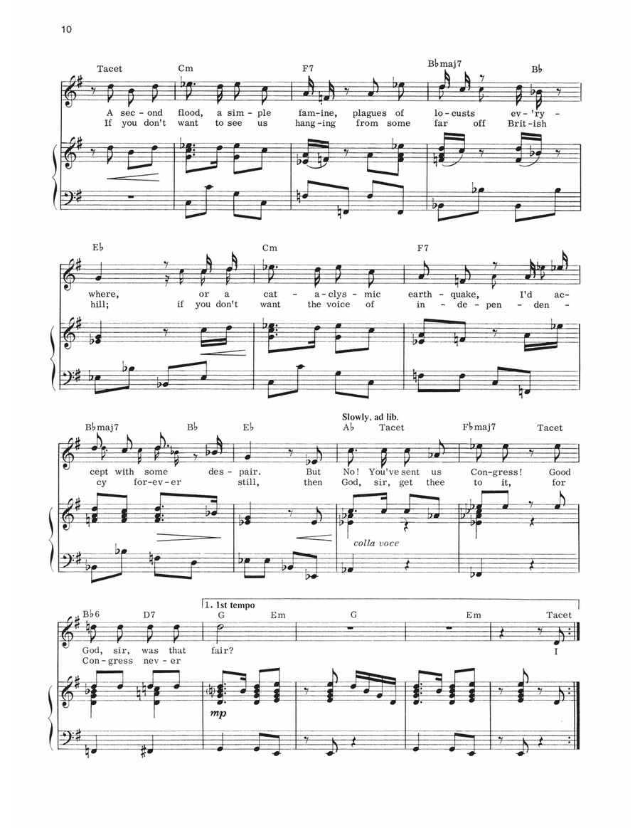 Piddle, Twiddle And Resolve (from 1776) Piano, Vocal, Guitar scores gallery preview page 2