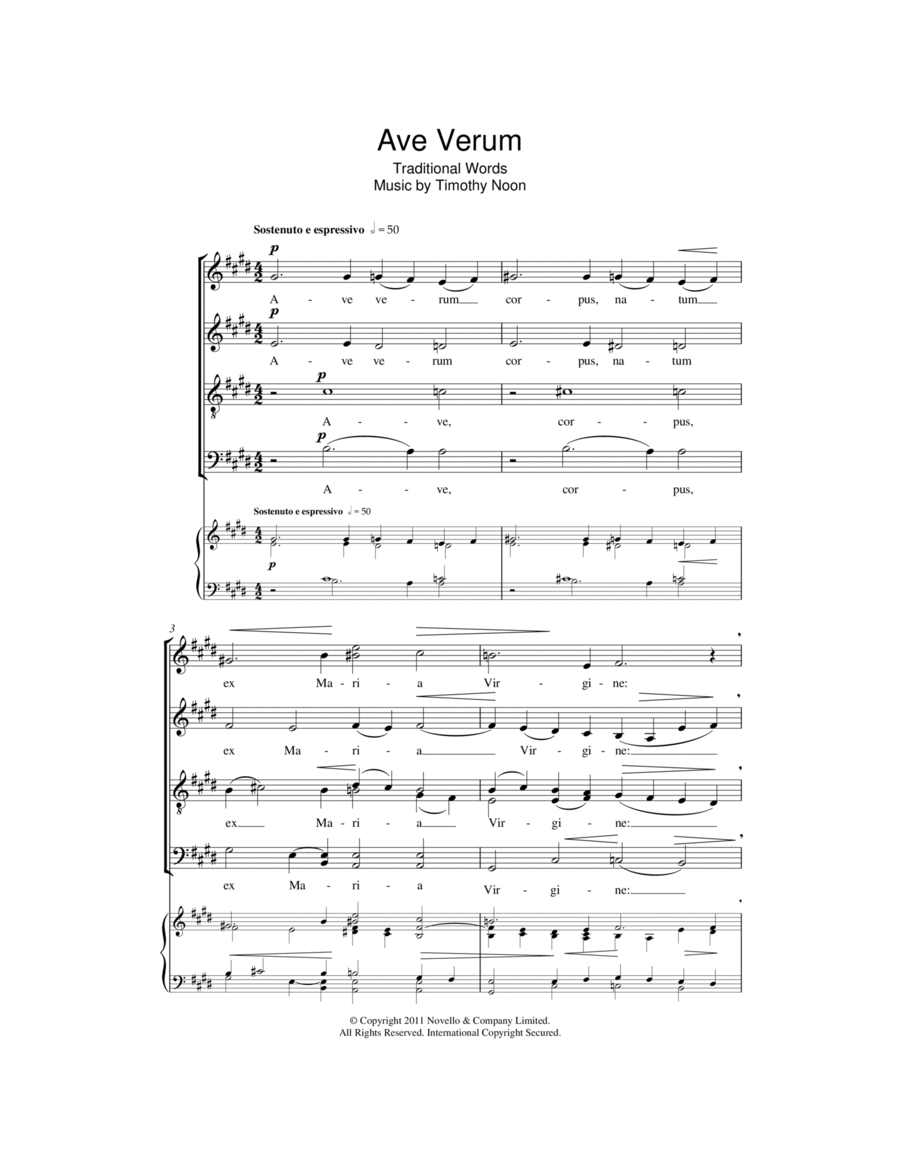 Ave Verum 4-Part scores gallery preview page 1