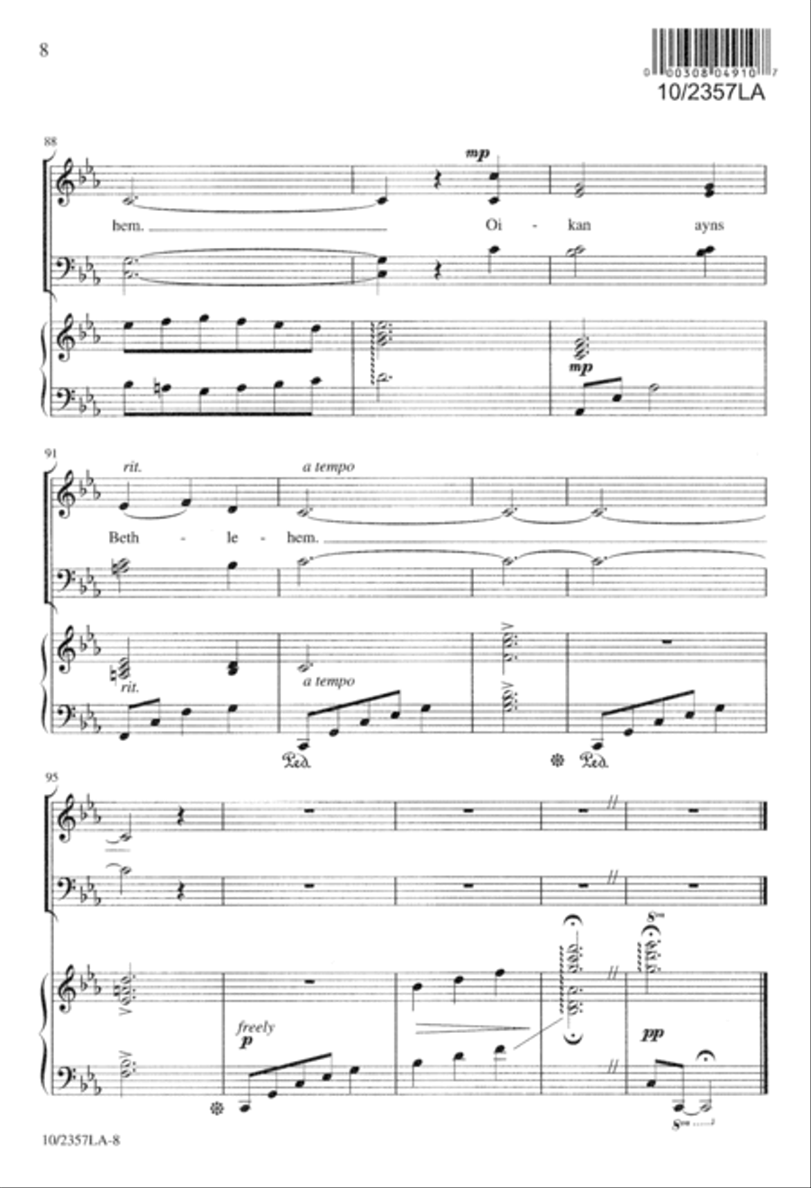 Oikan Ayns Bethlehem (The Birth In Bethlehem) 4-Part scores gallery preview page 8