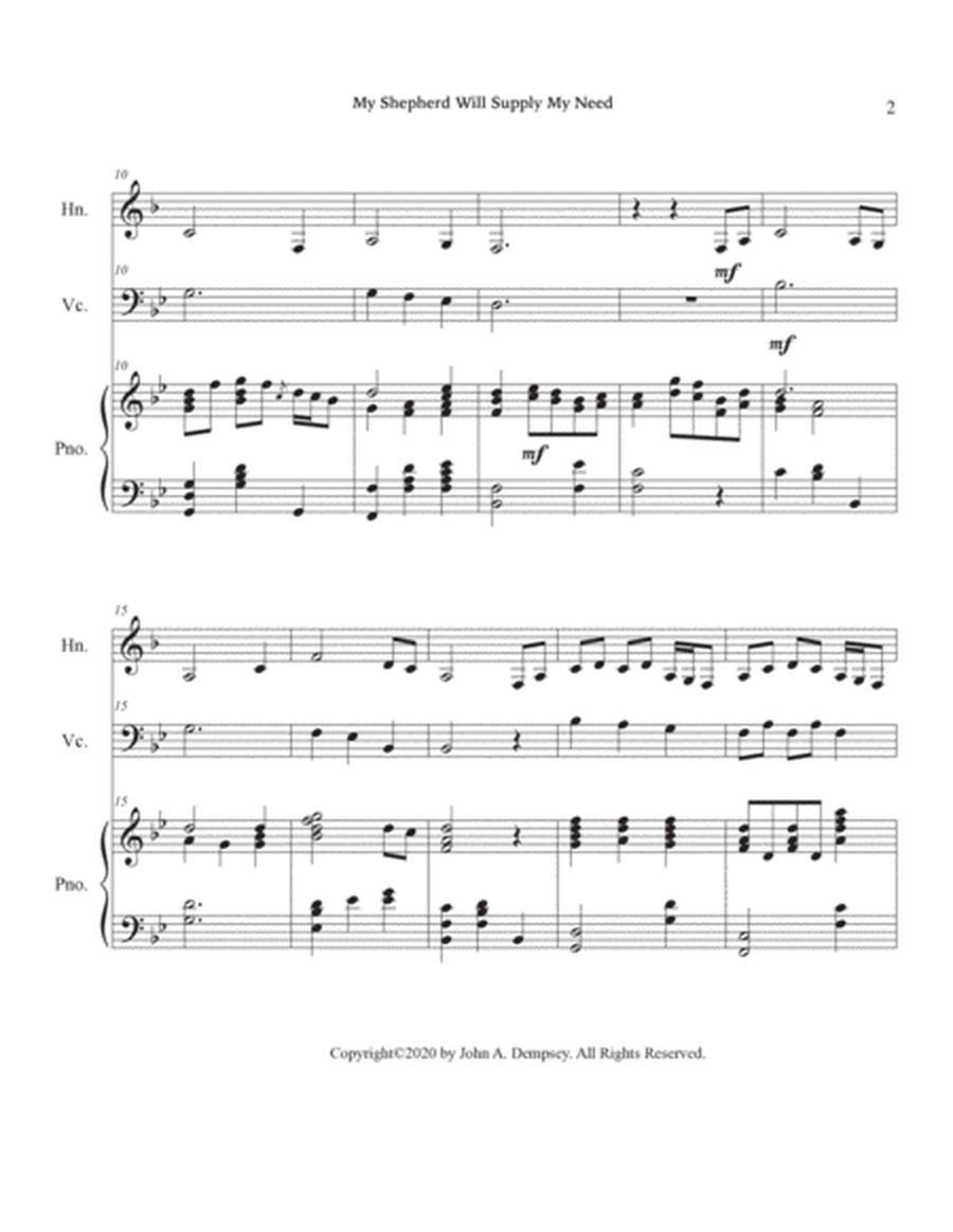 My Shepherd Will Supply My Need (Psalm 23): Trio for Horn in F, Cello and Piano image number null