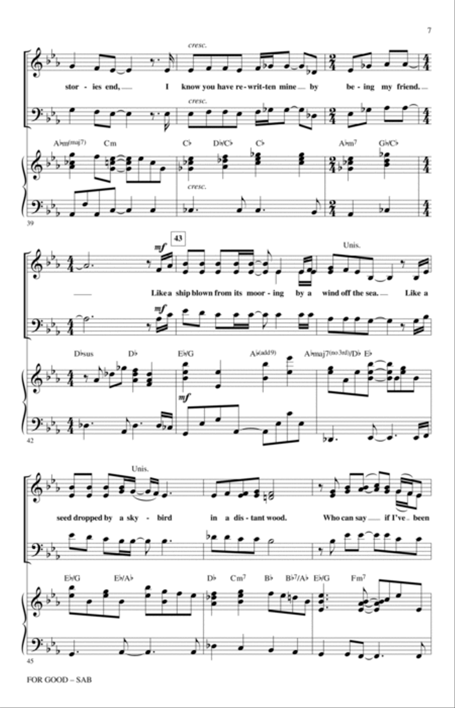 For Good (from Wicked) (arr. Mac Huff) 3-Part scores gallery preview page 5