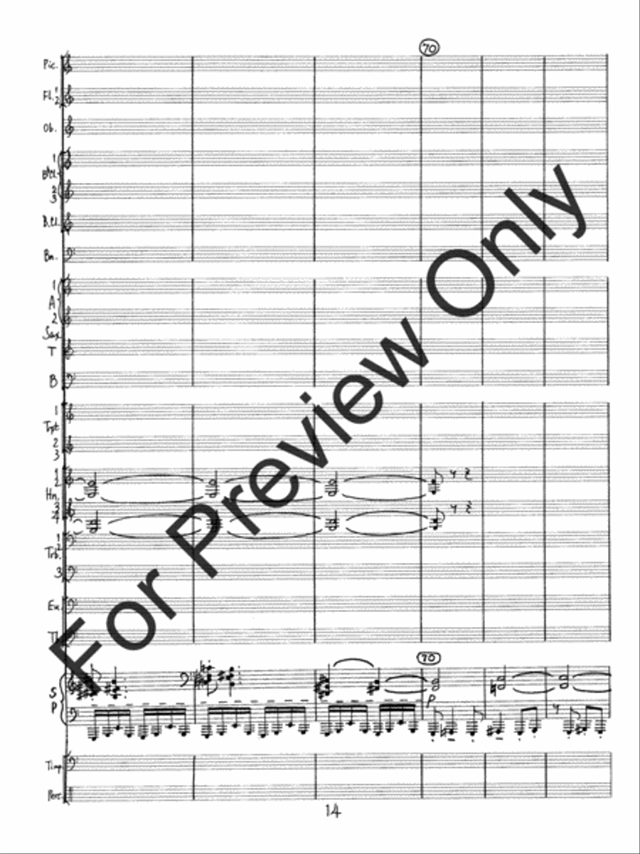 Concerto #2 For Piano and Wind Ensemble (Score) Concert Band scores gallery preview page 17
