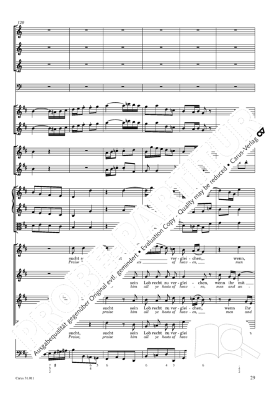 Lobet Gott in seinen Reichen (Himmelfahrtsoratorium) 4-Part scores gallery preview page 30
