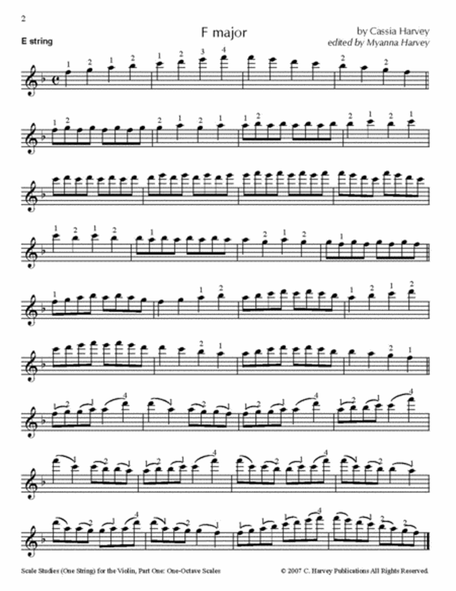 Scale Studies (One String) for the Violin, Part One, One-Octave Scales