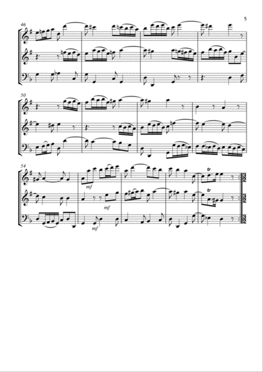 Sonata No.10 Woodwind Trio scores gallery preview page 5