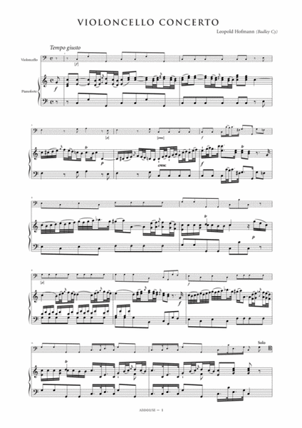 Cello Concerto in C major (Badley C3, Study Edition)