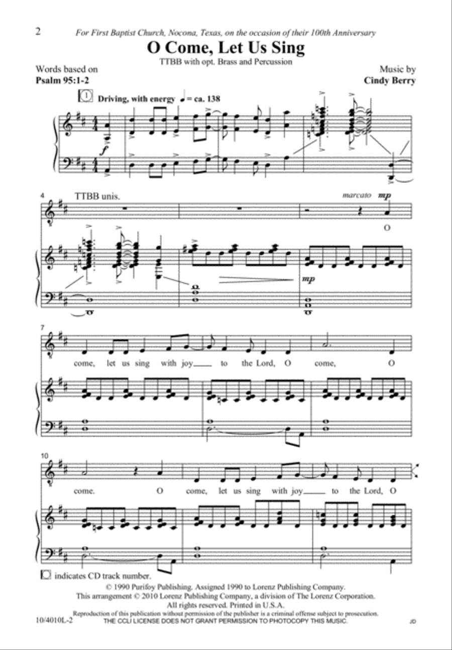 O Come, Let Us Sing TTBB scores gallery preview page 3