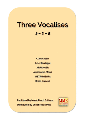 Book cover for Three Vocalises by G. M. Bordogni