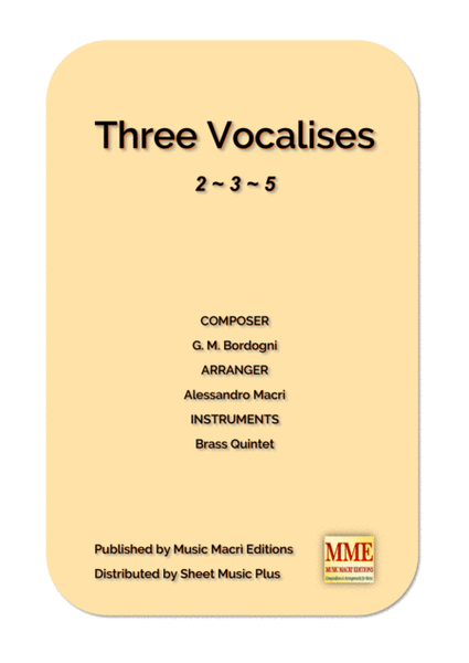 Three Vocalises by G. M. Bordogni image number null