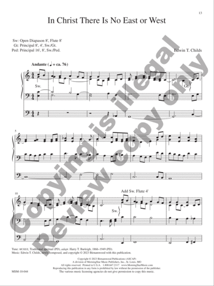 I Want Jesus to Walk with Me Organ scores gallery preview page 7